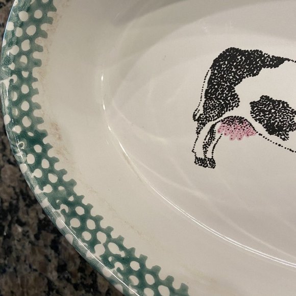 Vintage Teamson Oven Baking Casserole Dish Oval Bowl Cow Art Farm Country Decor - Picture 3 of 5